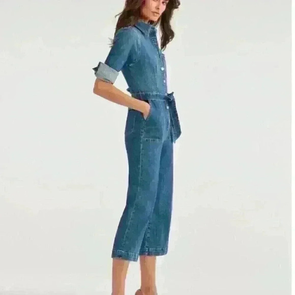 7 For All Mankind Luxe Cropped Playsuit - Picture 2 of 3